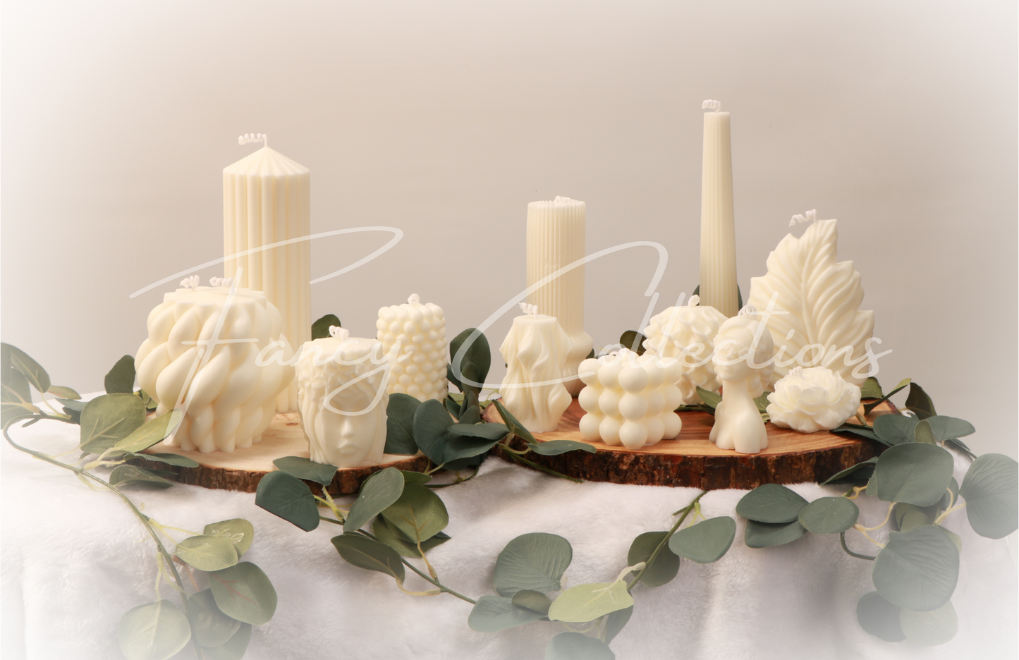 Aesthetic Luxury 3D Leaf Pillar Shaped Candle