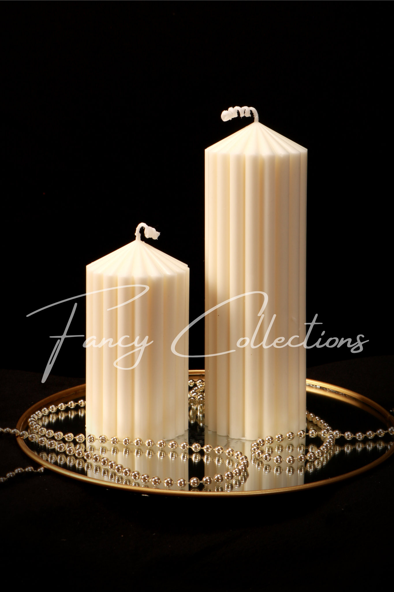 Aesthetic Luxury 3D Ribbed Pillar Shaped Candle