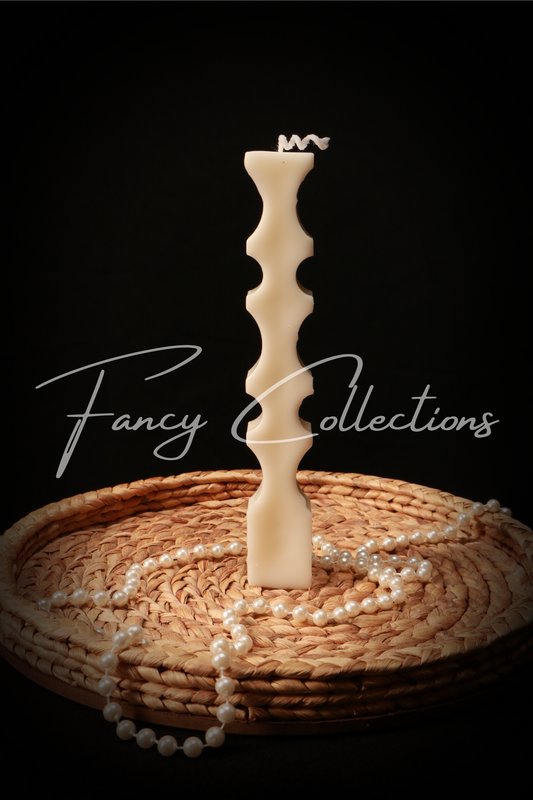 Aesthetic Luxury 3D Tall Ribbed Pillar Candle